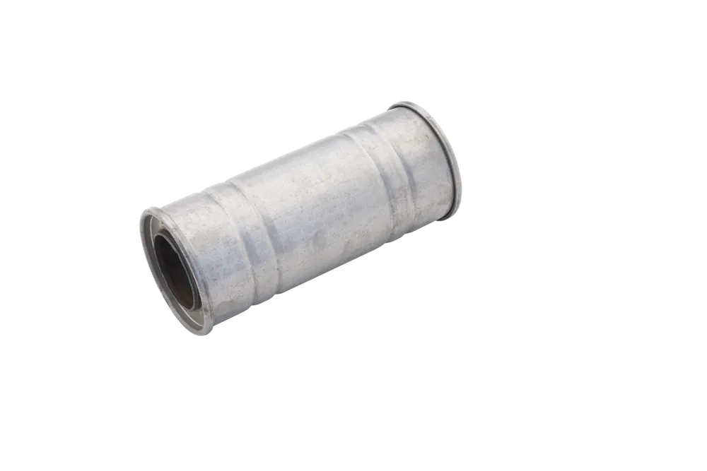 New Release XForce 3in Inlet 5in Round Straight-Through Resonator Raw 409 Stainless Steel