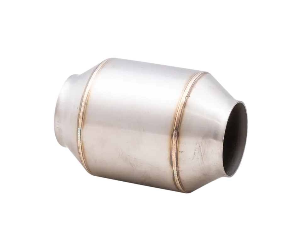 XForce Hi-Flow Racing Catalytic Converter Round Metallic - 3in Inlet - 4in Body - 6in Body Length - 100 Cell Premium