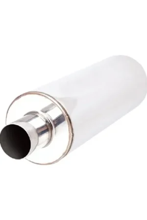 XForce Universal Muffler - 3.5in Inlet/5in Round Resonator Stainless Steel Grab Now