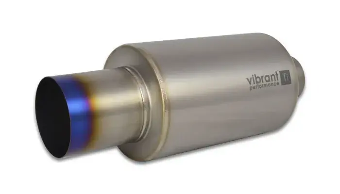Best Choice Vibrant Performance Titanium Muffler w/Straight Cut Burnt Tip 2.5in. Inlet / 2.5in. Outlet