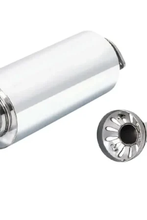 Express Delivery XForce 7in Cannon Muffler with Flange - 3.5in Inlet/4.5in Straight Cut Tip