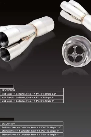 Editor’s Pick XForce Stainless Steel 4-1 Collector - From 4 x 1-1/2in to Single 2.5in