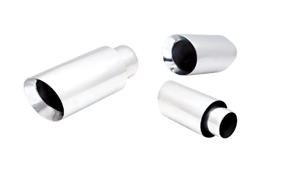 XForce 3.5in Round Angle-Cut Double Wall Tip - 2.5in Inlet Stainless Steel Low Price