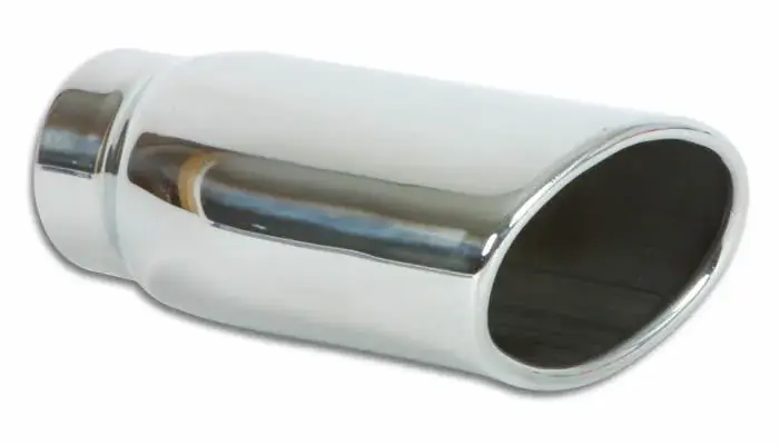 Vibrant Performance 4.5in x 3in Oval SS Exhaust Tip (Single Wall Angle Cut Rolled Edge) Luxury