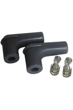 Buy Direct Aeroflow 90 Deg Silicone Spark Plug Boots and Terminals - Black, 2 Pack (GM LS Series)