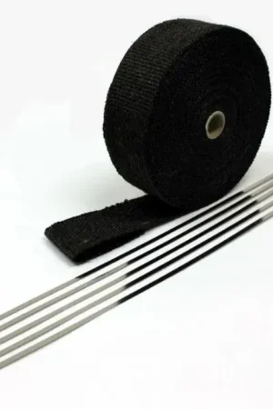 ProSport Fiberglass Header Wrap 2in x 50ft w/Ties - Black Last Chance