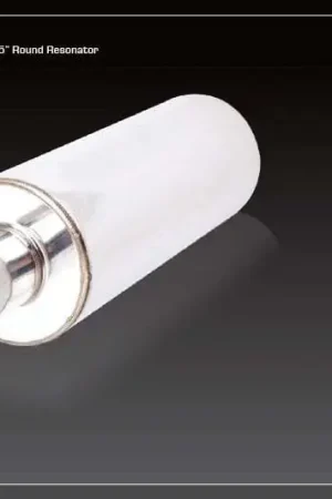 XForce Universal Muffler - 2.5in Inlet/6in Round Resonator Stainless Steel Original