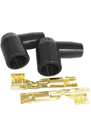 Secure Checkout Aeroflow 90 Deg Silicone Distributor/Coil Boots and Terminals - Black - 2 Pack