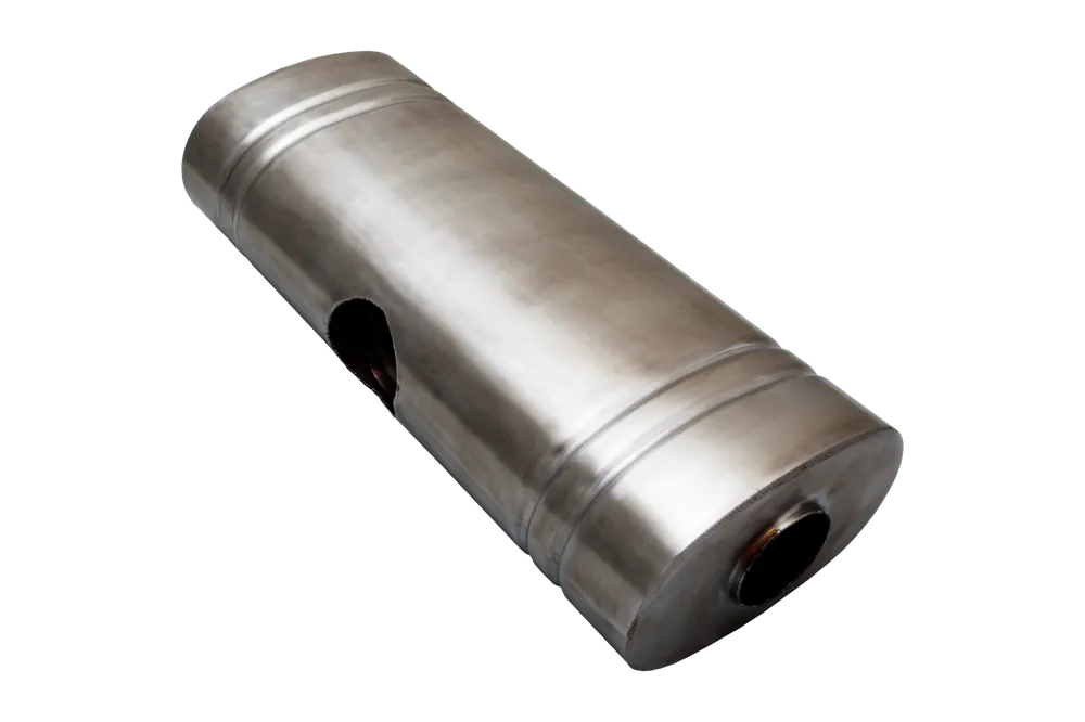Free Shipping XForce 5 x 18 x 24in Oval Muffler - 3in Single-Side In, Dual 2.25in Side Out