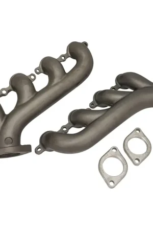 Authentic Proflow Exhaust Manifolds For Holden/Chev LS Series Engines High-Silicone Ductile Cast Iron Black Ceramic Coated Pair