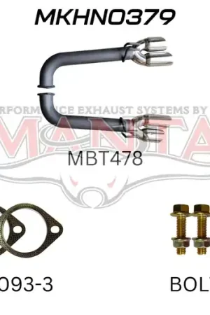 Manta Performance Dual 3in Tail Pipes Muffler Delete Kit (Commodore VE 06-13) New Arrival