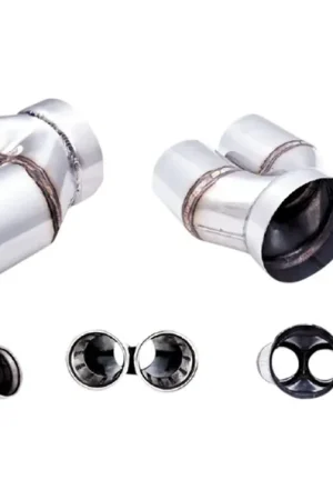 Price Drop XForce Universal Tips - 3.5in Inlet/Twin 80mm Straight-Cut Round Staggered Tip