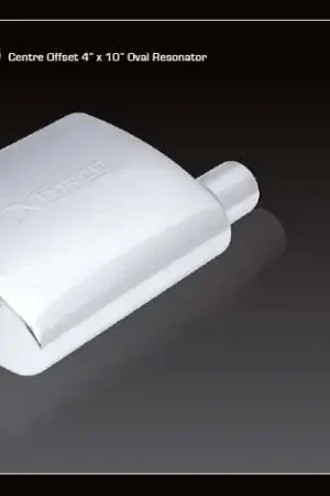 XForce 4 x 10in Oval Resonator - 2.5in Inlet Centre Offset Instant Buy