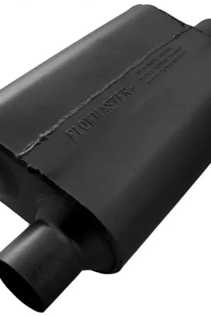 Flowmaster 40 Series Delta Flow Chambered Muffler 40 Delta Flow® - 2.50 Offset In / 2.50 Center Out - Aggressive Sound Money Back Guarantee