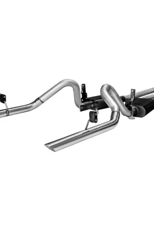Latest Flowmaster American Thunder Crossmember-Back Exhaust System Fits 1964-1966 Mustang, 2.50-inch stainless steel system. - Aggressive to moderate sound