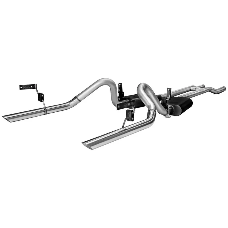 Latest Flowmaster American Thunder Crossmember-Back Exhaust System Fits 1964-1966 Mustang, 2.50-inch stainless steel system. - Aggressive to moderate sound