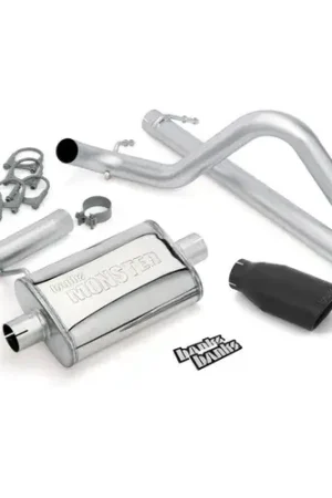 Banks Power 07-11 Jeep 3.8L Wrangler - 2dr Monster Exhaust System - SS Single Exhaust w/ Black Tip Holiday Sale