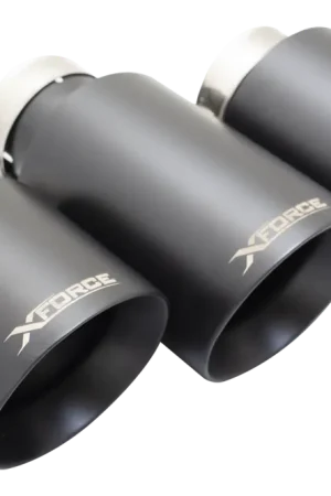 Direct From Factory XForce 4in Angle Cut Tips (Civic 17+) Black