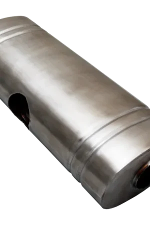 Top Rated XForce 8 x 5 x 20in East West Oval Muffler - 2.25in Centre Inlet/Dual 2in Outlet - 409 Stainless Steel