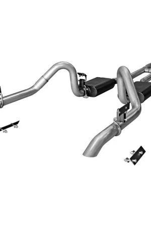 Reduced Price Flowmaster American Thunder Crossmember-Back Exhaust System 1967-1970 Ford Mustang with V8 engine, 2.5" pipes - Aggressive sound