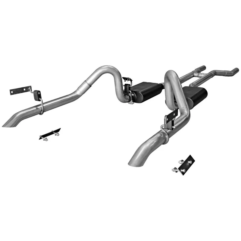 Reduced Price Flowmaster American Thunder Crossmember-Back Exhaust System 1967-1970 Ford Mustang with V8 engine, 2.5" pipes - Aggressive sound