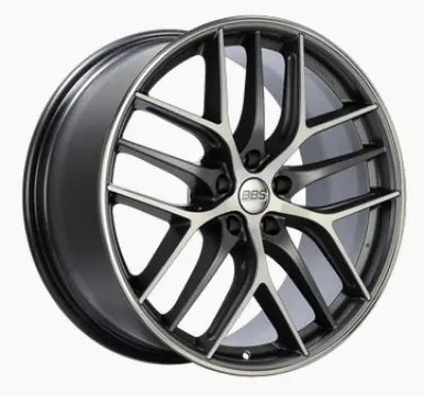 Limited Offer BBS CC-R 19x9 5x112 ET42 Satin Graphite Diamond Cut Polished Rim Protector Wheel -82mm PFS Required - CC2202GRPK
