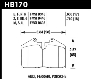 While Supplies Last Hawk 91-96 Porsche 911 HPS 5.0 Performance Street Rear Brake Pads - HB170B.650