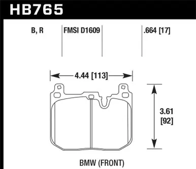 Hawk 13-16 BMW 328i xDrive DTC-70 Front Race Brake Pads - HB765U.664 Modern