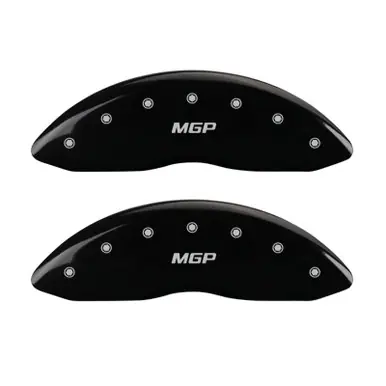 Genuine MGP 4 Caliper Covers Engraved Front & Rear MGP Black finish silver ch - 23117SMGPBK