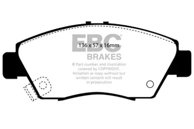 EBC 12 Acura ILX 1.5 Hybrid Ultimax2 Front Brake Pads - UD621 Next Day Delivery