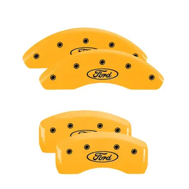 Wholesale MGP 4 Caliper Covers Engraved Front & Rear Ford Oval Yellow Finish Black Char 21 Ford Bronco Sport - 10255SFRDYL