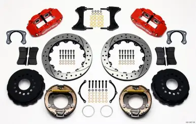 Wilwood Narrow Superlite 4R Rear P-Brk Kit 12.88in Drill Red Big Ford New Style - 140-13677-DR Budget