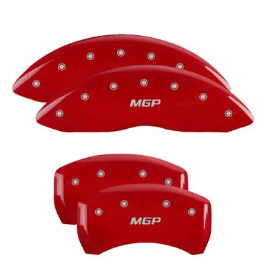MGP 4 Caliper Covers Engraved Front & Rear MGP Red finish silver ch - 12181SMGPRD Deal