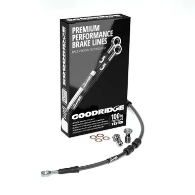 Seasonal Sale Goodridge 87-94 HD FXRS-SP +4in Front Brake Line Kit - Black - HD0002-3FC-BK4