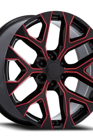 Performance Replica PR177 MR 26x10 +24 6x139.7mm 78.1mm Gloss Black Red Milled Cheap