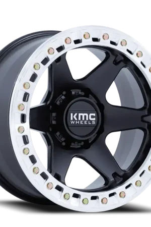 KMC VI Beadlock KM238 BM 17x9 -12 6x139.7mm 110.1mm Satin Black Machined Ring Editor’s Pick