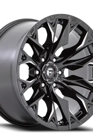 Clearance Fuel Flame 6 D803 22x10 -18 6x139.7mm 106.1mm Gloss Black Milled