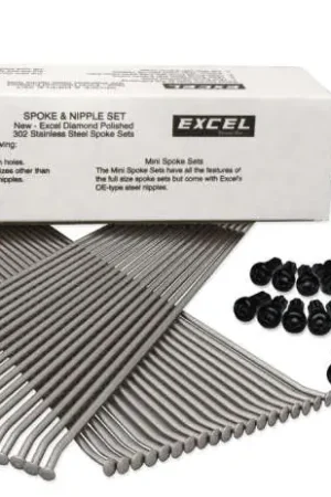 Fast Shipping Excel Front Spoke/Black Nipple Set (w/ Wrench) - 9 Gauge / 36 Qty - Black