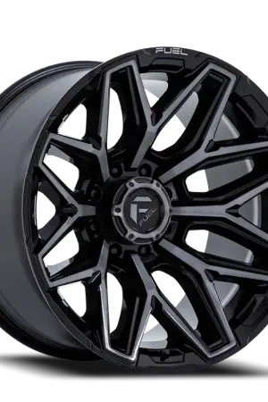 Buy Today Fuel Flux 8 FC854BT 22x10 -18 8x165.1mm 125.1mm Gloss Black Brushed Gray Tint