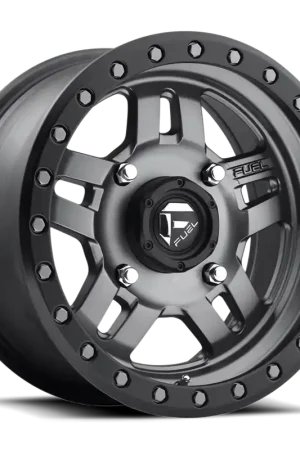 Free Returns Fuel Anza UTV D558 15x7 +38 4x156mm 132mm Matte Anthracite Black Ring