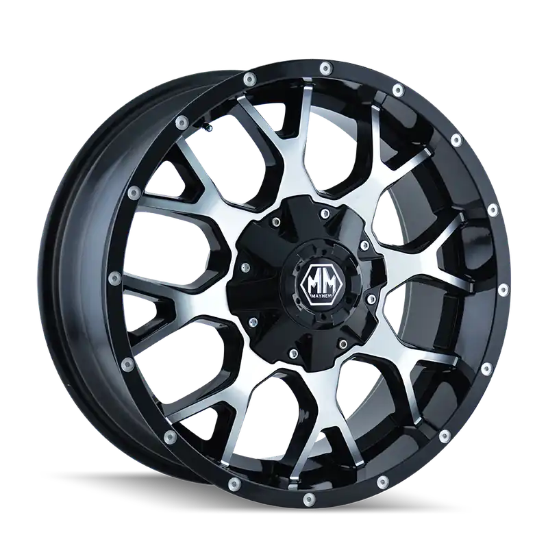 Mayhem Warrior 8015 Gloss Black Machined 18x9 8x165.1 x12mm 130.8mm Best Seller