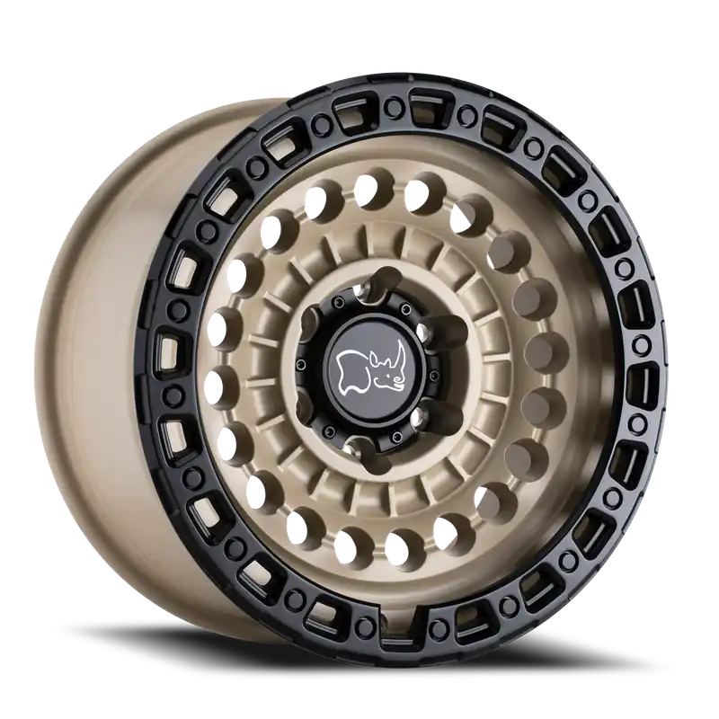 Black Rhino Sentinel DS 17x8.5 +0 8x180mm 124.2mm Desert Sand Black Lip Edge Free Returns