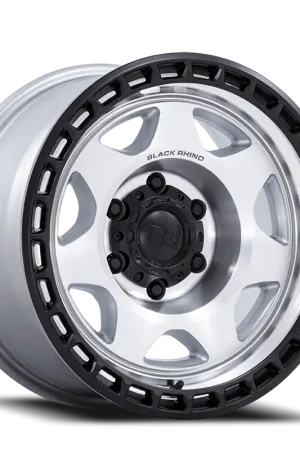 Black Rhino Voyager SL 17x8.5 -10 6x139.7mm 106.1mm Machined Silver Matte Black Lip Affordable