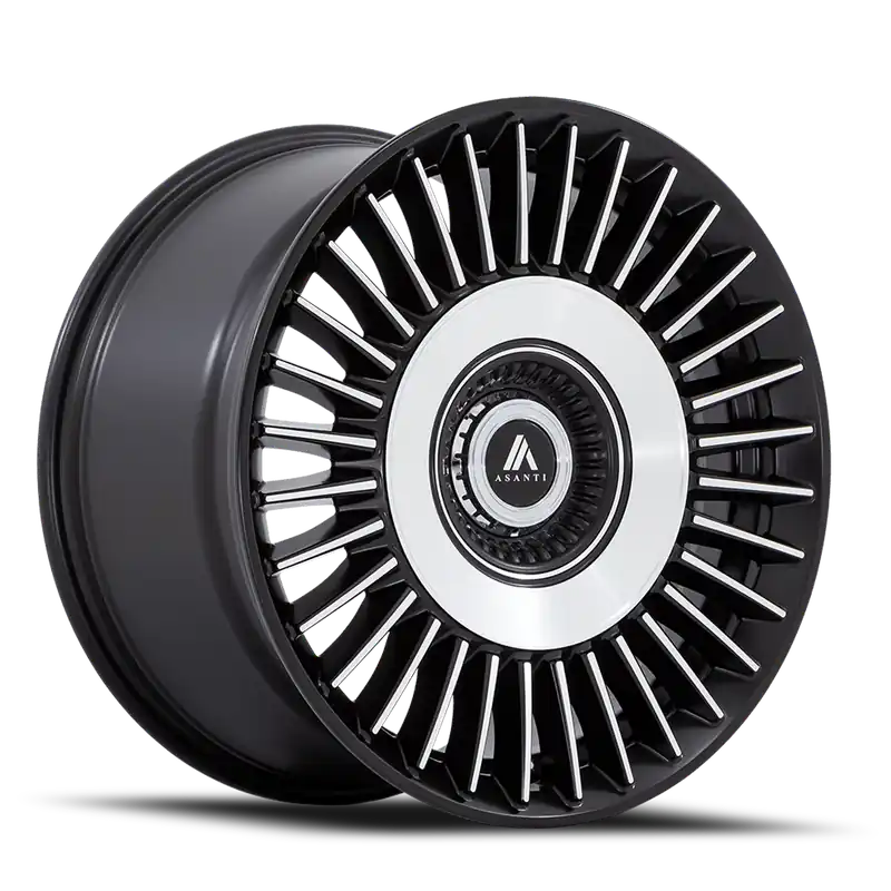 Original Asanti Black Label Tiara ABL-40 SB 22x9 +27 5x112/5x120mm 74.1mm Satin Black Bright Machined Face