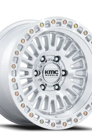 Direct From Factory KMC Aztec KM554 S 17x8.5 +0 6x135mm 87.1mm Gloss Silver Machined Face