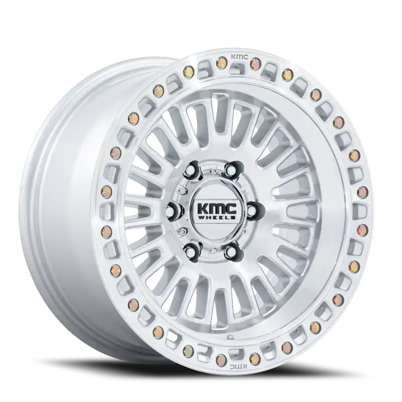 Direct From Factory KMC Aztec KM554 S 17x8.5 +0 6x135mm 87.1mm Gloss Silver Machined Face
