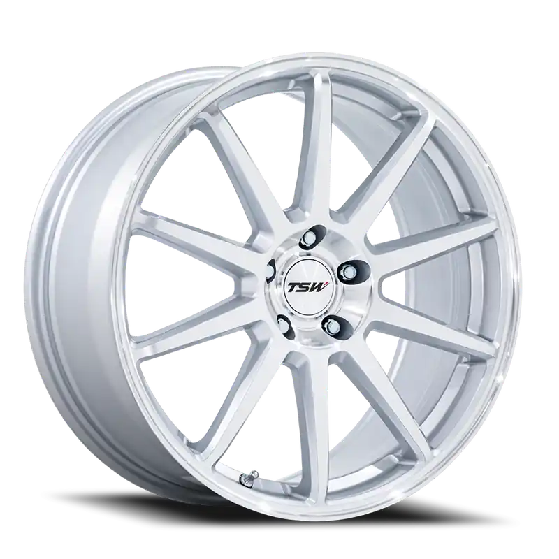 In Demand TSW Canard TW004 GSM 20x9 +20 5x112mm 66.56mm Gloss Silver Machined Face