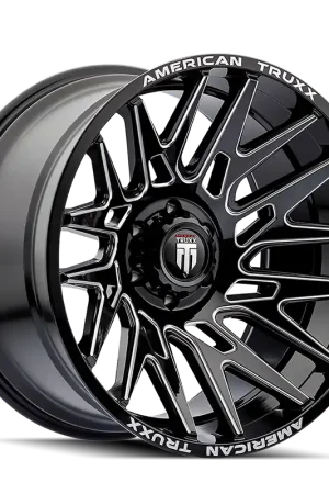 American Truxx Evolution AT1919 Gloss Black Milled 22x12 8x180 x44mm 124.2mm Cheap