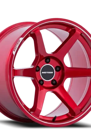 Motegi MR160 Battle VI QD 18x9.5 +40 5x114.3mm 72.56mm Cherry Red Metallic Machined Lip No Minimum Order