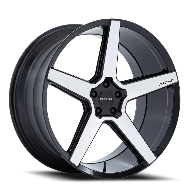 Fast Shipping Niche Modena NC283BD 20x10.5 +18 5x115mm 72.56mm Gloss Black Machined Face